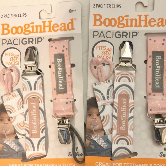4pack BooginHead Pacifier Clip Pacifier Holder PaciGrip Pink Rainbows new - Picture 12 of 12